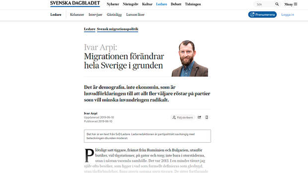 Скриншот страницы svd.se