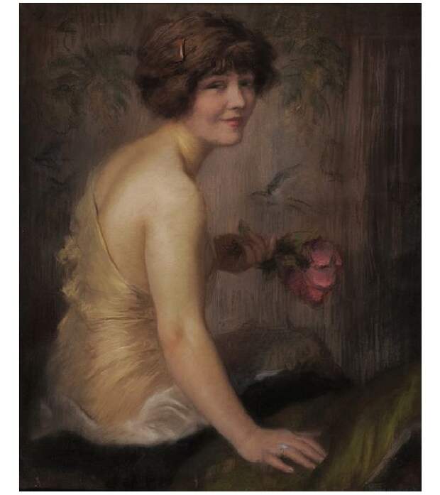 Девушка с розой. Автор: Николай Бодаревский.