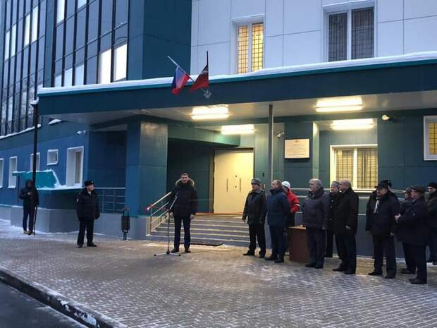 Префект САО Владимир Степанов на открытии нового здания ОМВД в Ховрине / фото: глава управы района Ховрино Виктор Коль / Facebook.com