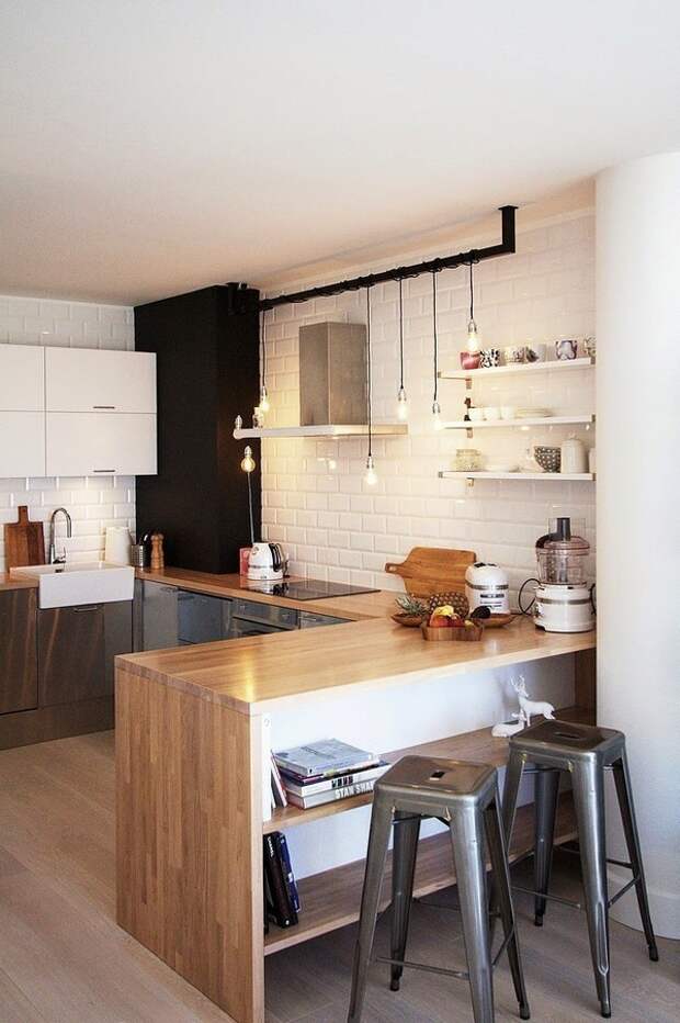 деревянная кухня в скандинавском стиле на фото 