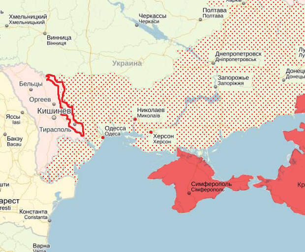 Карта приднестровья с границами