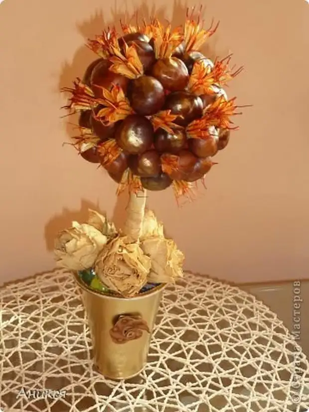 Осенние поделки из каштанов - творите с детьми