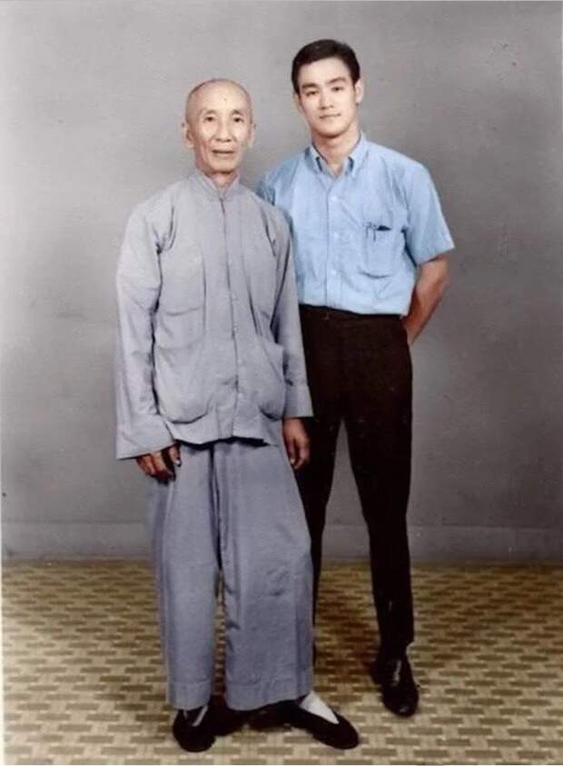 Брюс Ли со своим учителем,в начале 60-х годов. история, люди, фото