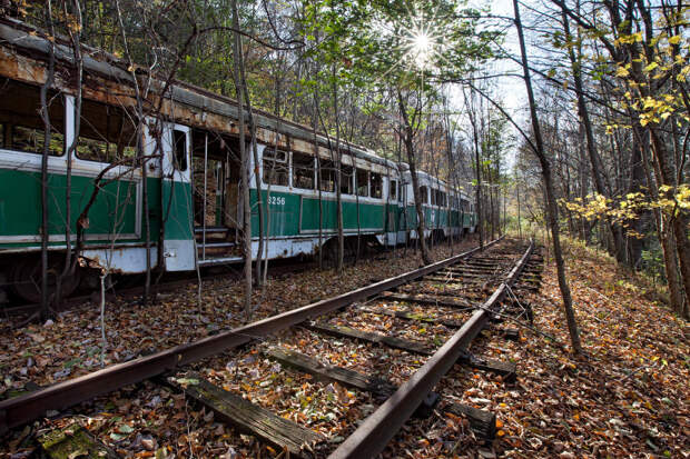 Abandoned Trolley Graveyard Abandoned Trolley Graveyard