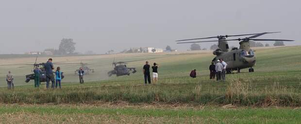 Villagers, at first concerned about the appearance of military choppers, were relieved to learn it was just a bunch of lost Americans.