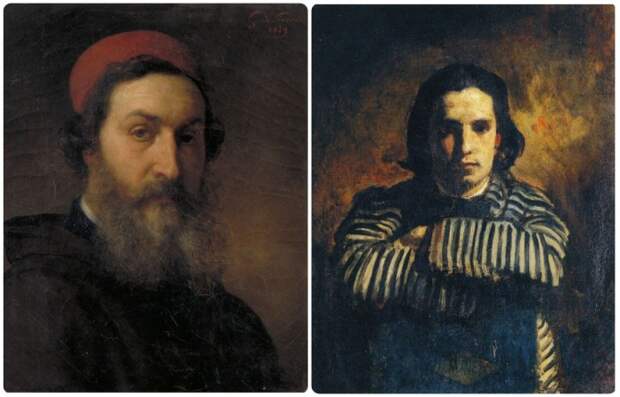 Жильбер де Северак (слева) и его портрет Клода Моне (справа) / Фото: pinterest.com