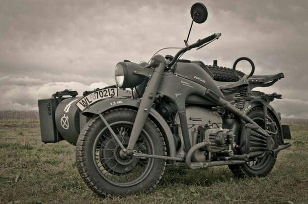 Тяжелый мотоцикл Zundapp Великая Отечественная, вов, военная техника, война, мото, мотоцикл, олдаймер, ретро техника