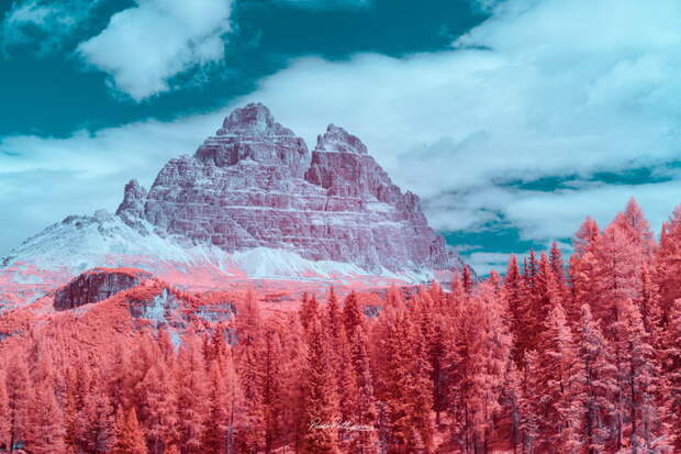 Доломитовые Альпы в инфракрасном свете: фото Paolo Pettigiani