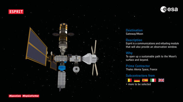 ESA выбрало компанию для создания модуля ESPRIT станции Lunar Gateway
