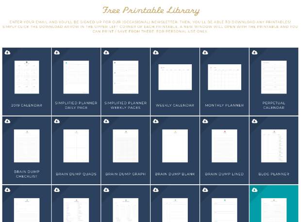 Simplified’s Printables — 40 бесплатных шаблонов для любых целей﻿