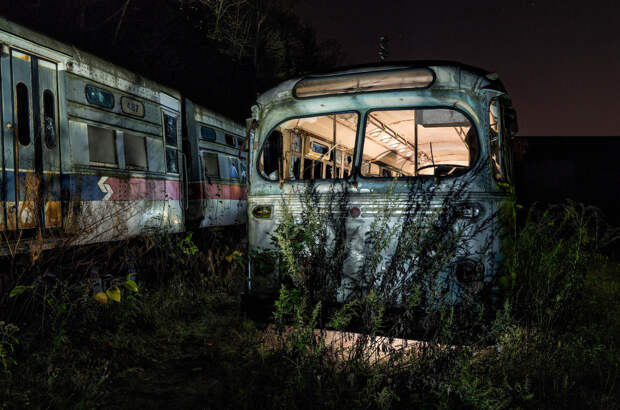 Abandoned Trolley Graveyard Abandoned Trolley Graveyard