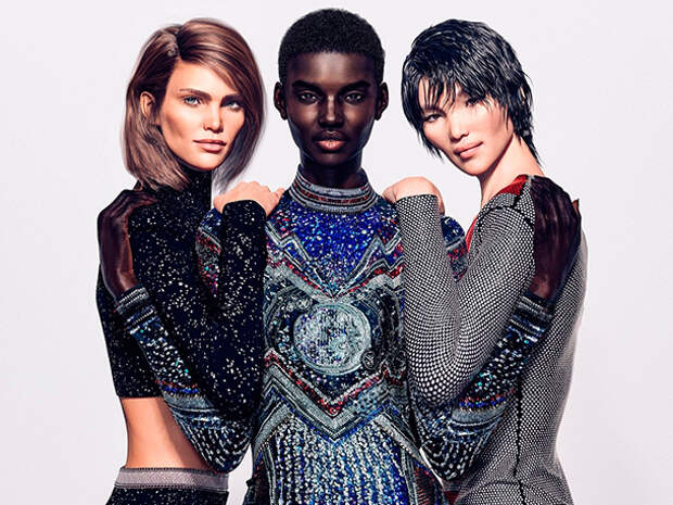 Рекламная кампания новой коллекции Balmain с участием "моделей будущего"