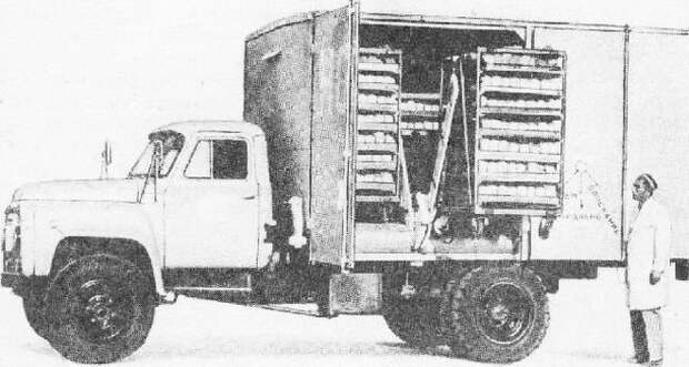 Хлебный фургон на шасси ГАЗ-53А СССР, авто, автомобили, автофургон, грузовик, ретро техника, фургон, хлеб