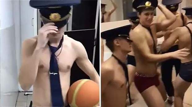 танцующие полуголые ульяновские курсанты