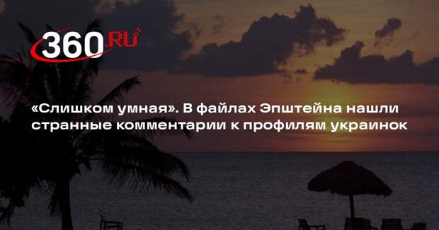 РИА «Новости»: в файлах Эпштейна украинок оценивали по степени подозрительности