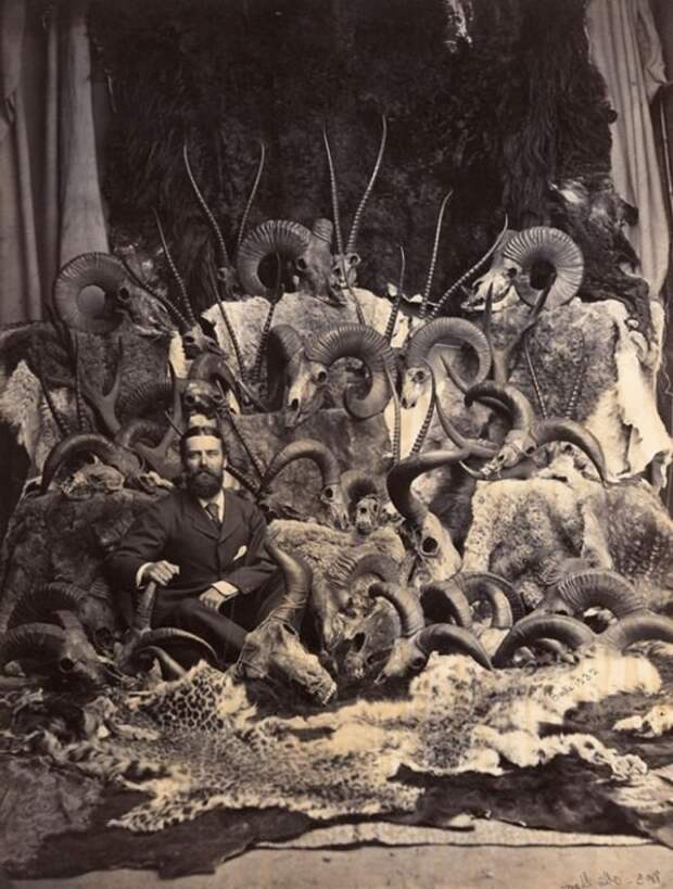 Английский охотник со своими трофеями. Индия, 1880-е годы история, события, фото