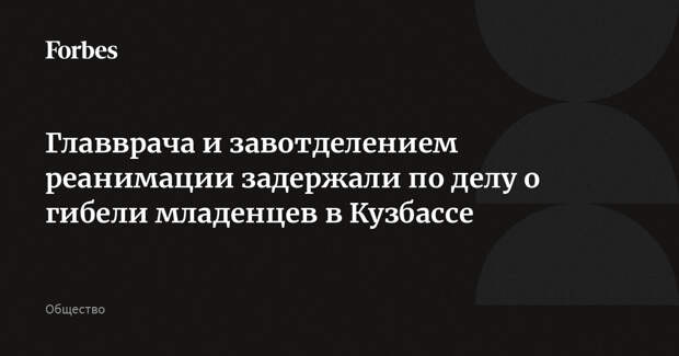 Главврача и завотделением реанимации задержали по делу о гибели младенцев в Кузбассе