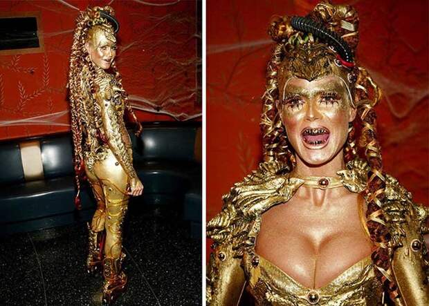 Чужой из золота (2003) Хэллоуин. костюм, косплей, красота, праздник, хайди клум
