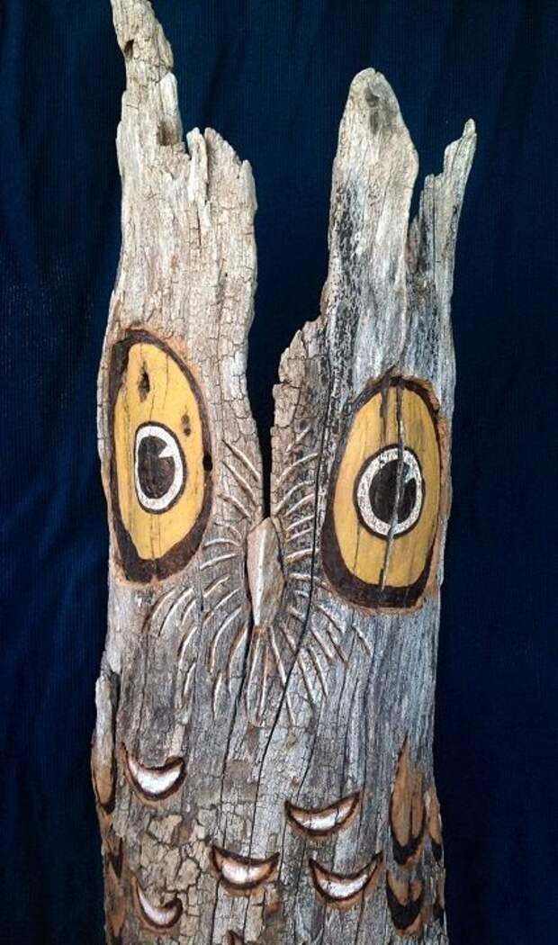Hamburgers are over Rated Owl Carving by BluRoot on Etsy, $125.00