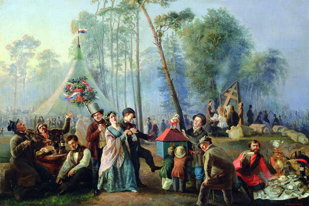 Василий Егоров, «Гулянье в Марьиной роще», 1852 год