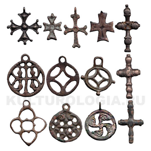 Несторианские кресты и подвески найденные на территориях Кыргызстана.