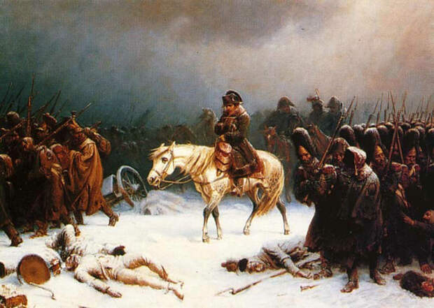 Бравый Боня (Наполеон) русской зимой. На лихом коне))) (Иллюстрация из открытых источников)
