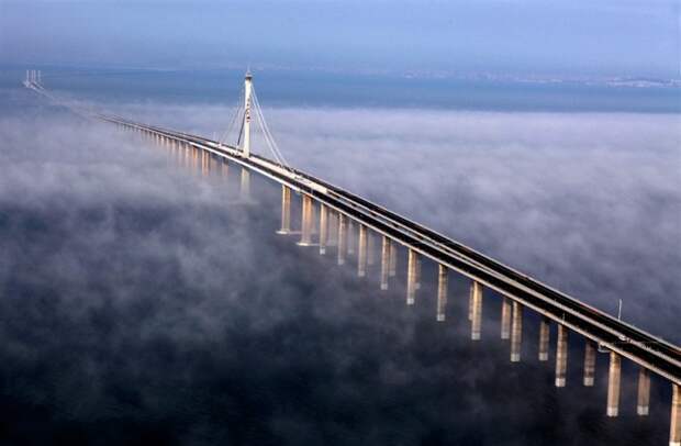 Даньян-Куньшаньский виадук – самый длинный железнодорожный мост.