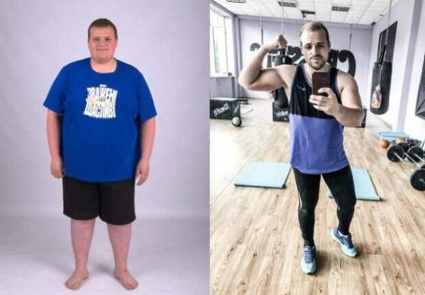 Владимир Однорог до и после похудения