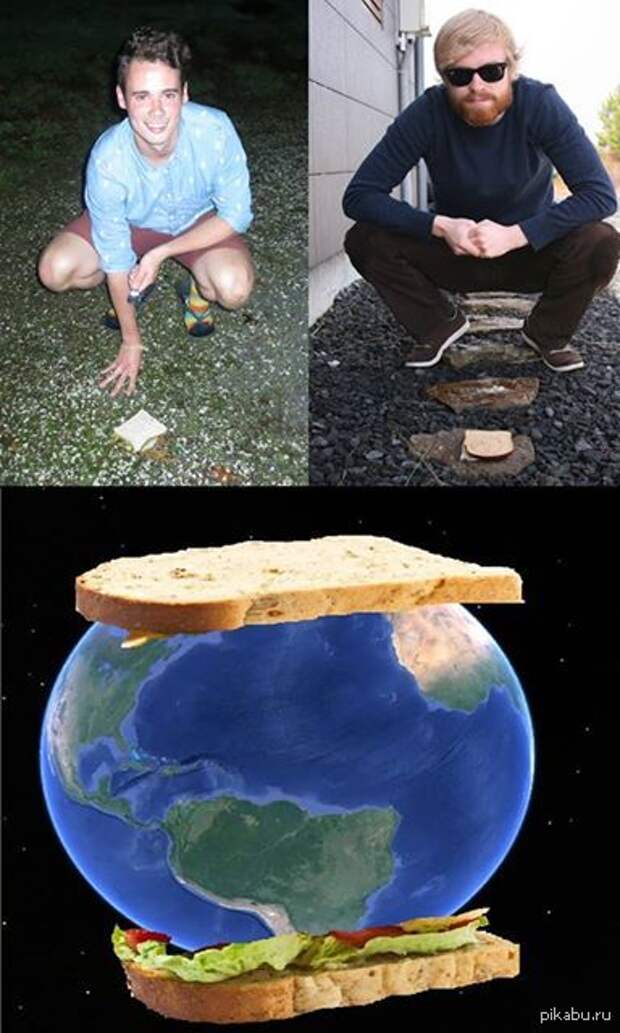 парень (в Исландии) и его друг (в Новой Зеландии) сделали самый большой бутерброд всех времен.   страны, Бутерброд