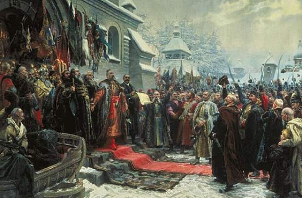 Картина Михаила Хмелько «Навеки с Москвой, навеки с русским народом», 1951 год