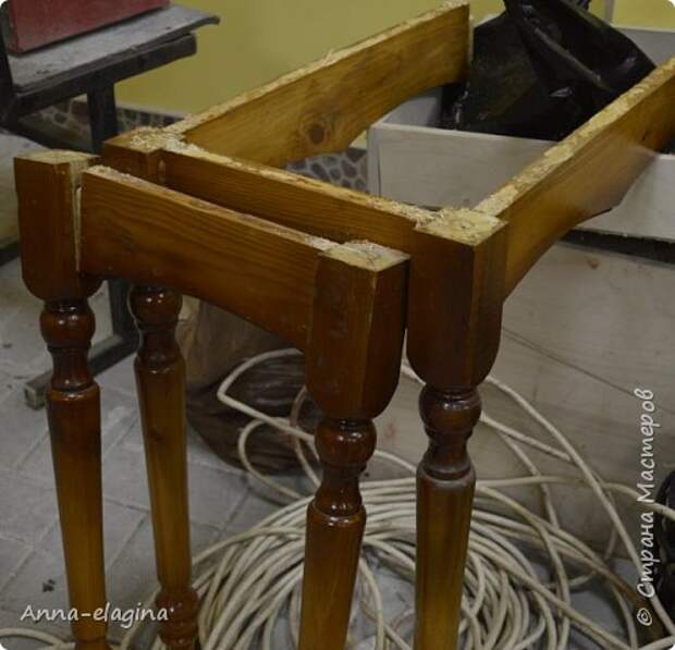 Винтажная переделка старого стола в стиле шебби-шик 2