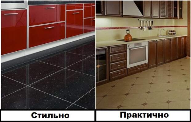 На черной плитке видны все загрязнения На черной плитке видны все загрязнения