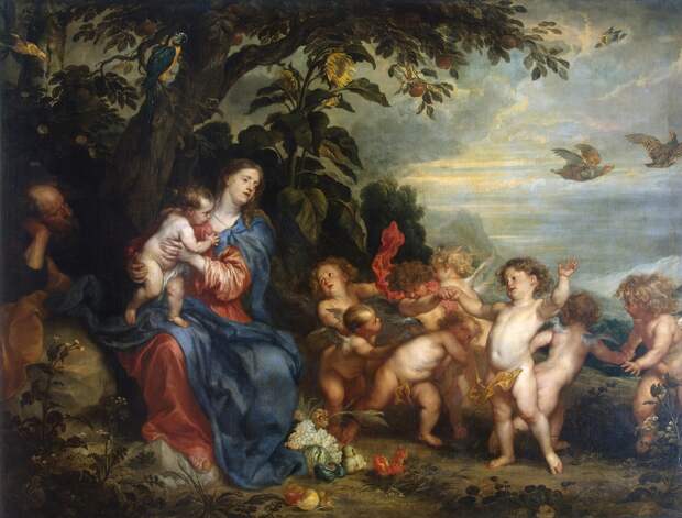 Anthony_van_Dyck_and_Pauwel_de_Vos_-_Rest_on_the_Flight_into_Egypt_(Madonna_with_Partridges).jpg