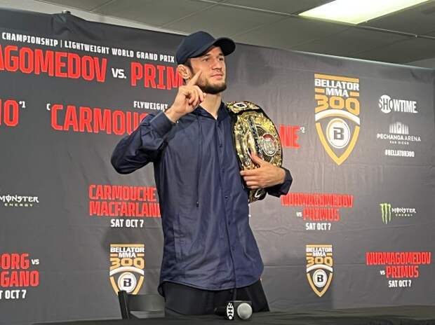 Lightweight champion Usman Nurmagomedov at Bellator 300.