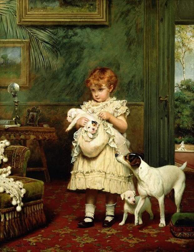 Дети и животные в живописи, фото № 12