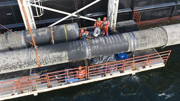 Надводная сварка захлёстного стыка морской части газопровода Северный поток-2