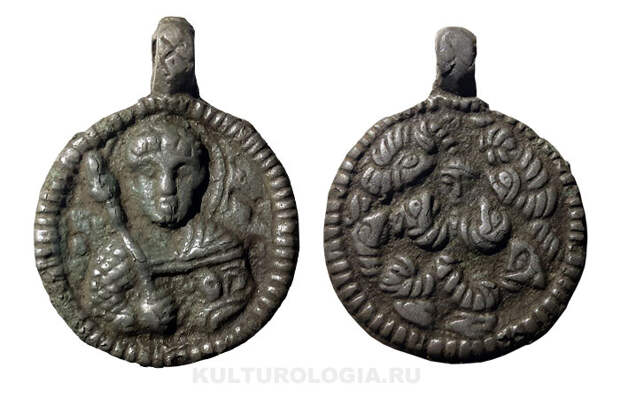 Образок-змеевик с изображением Св. Георгия, XII век.