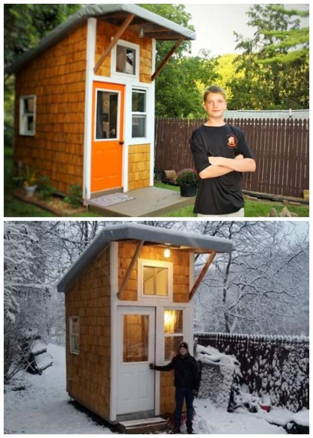 Люк Тилл – самый юный строитель собственного крошечного дома. | Фото: green-life.livejournal.com.
