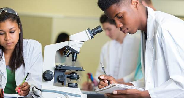 microscoping teens