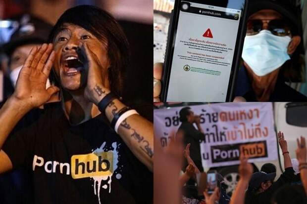 После блокировки PornHub жители Таиланда вышли на марш протеста