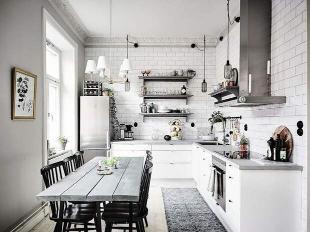 кухня гостиная в скандинавском стиле фото 
