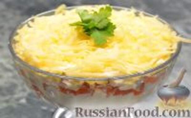 Фото к рецепту: Салат "Вкуснятина по-итальянски" с курицей