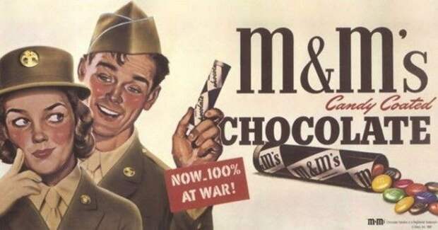 Конфеты M&M’S, которые не тают в жару, были придуманы для военных в 1941 г. Конфеты MMS которые не тают в жару были придуманы для военных в 1941 г