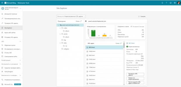 Webmasters Bing позволяет проверить, как индексируется ваш блог в поисковой системе Bing
