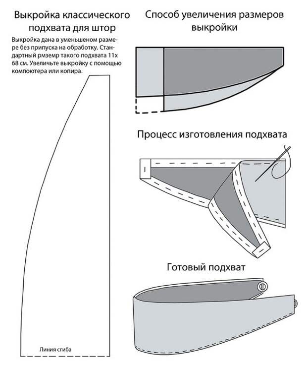 Выкройка подхватов для штор Выкройка подхватов для штор