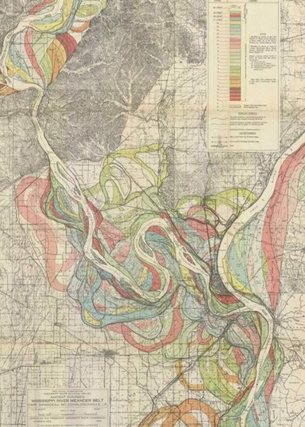 Красивый атлас: геологические исследования долины реки Миссисипи.