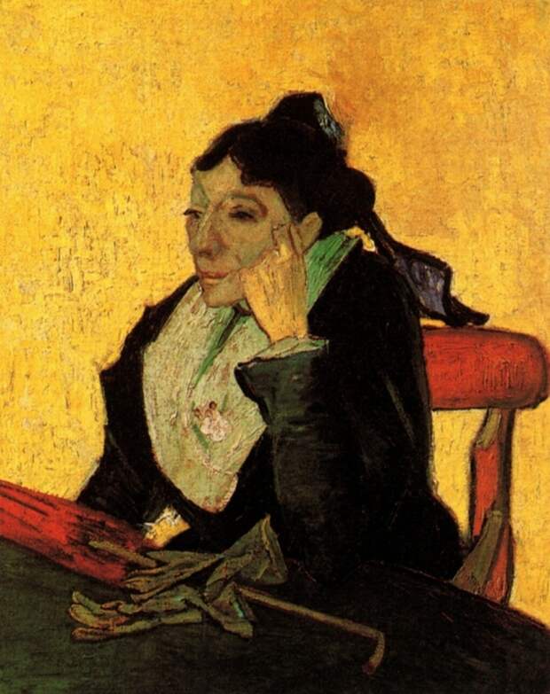 Арлезианка. Портрет мадам Жину с парчатками и зонтом - Ван Гог
