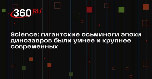 Science: гигантские осьминоги эпохи динозавров были умнее и крупнее современных