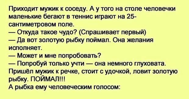 Мужик приходит. Смешные анекдоты про золотую рыбку. Анекдот про золотую рыбку. Анектотроо золотую рыбку. Поймал мужик золотую рыбку анекдот.