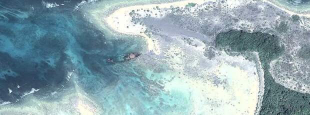 8. Кораблекрушение у Северного Сентинельского острова google earth, камера, картина, мир, панорама, планета, снимок, шок